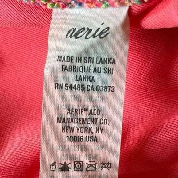 Aerie Rainbow Textured Swimming Padded Scoop Adjustable Straps Bikini Top Size M - Picture 6 of 7